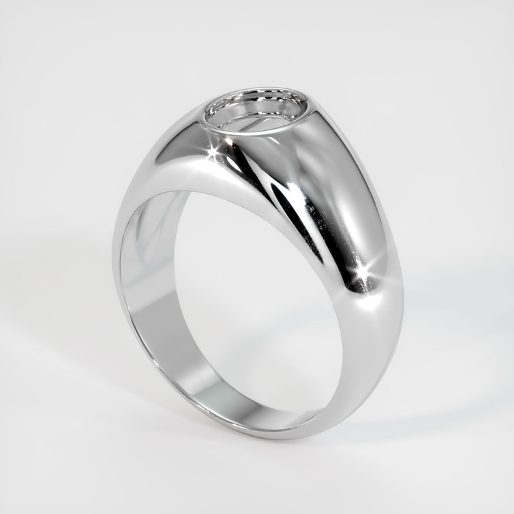 14K White Gold Men's Ring Setting