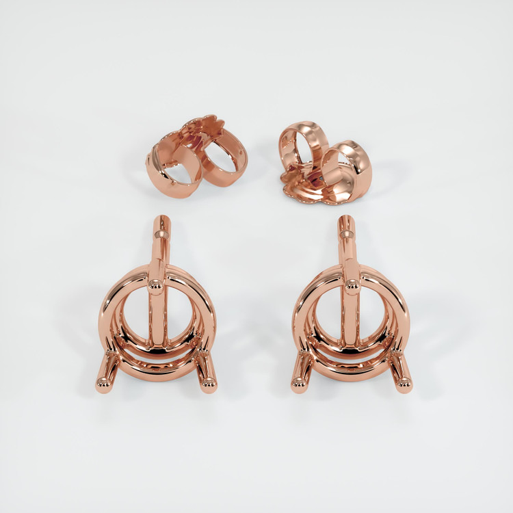 14K Rose Gold Studs Earring Setting