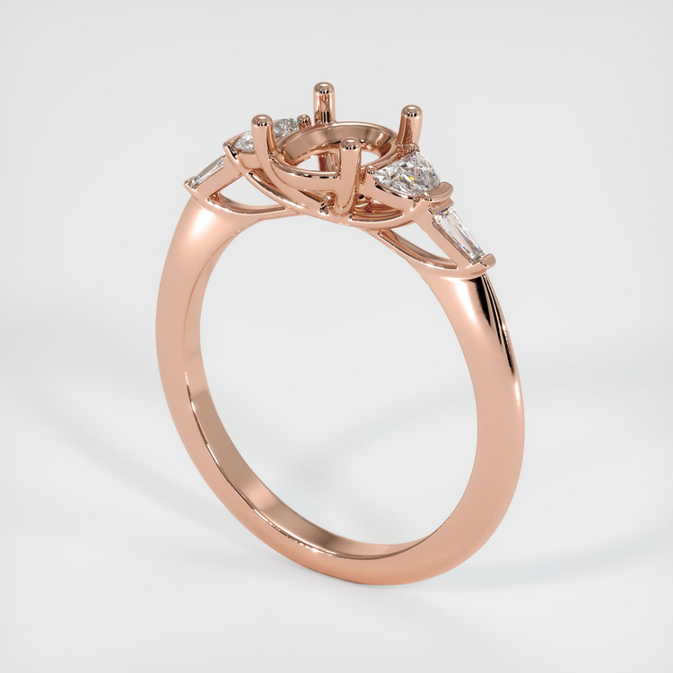 14K Rose Gold Accent Stones Ring Setting