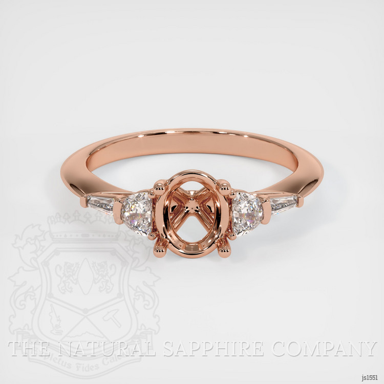 14K Rose Gold Accent Stones Ring Setting