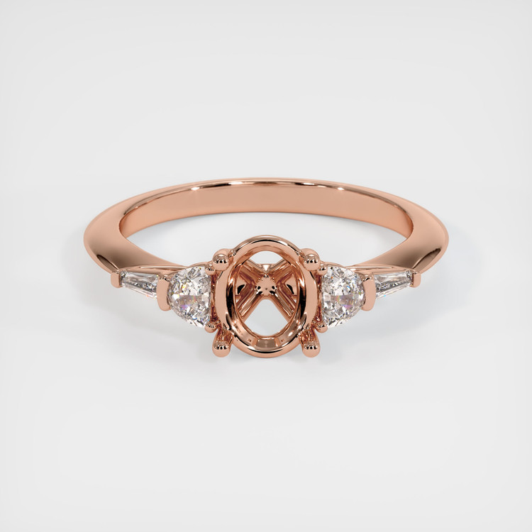 14K Rose Gold Accent Stones Ring Setting