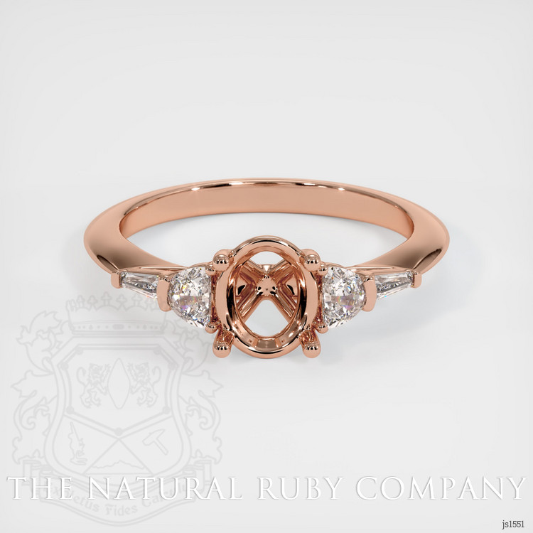 14K Rose Gold Accent Stones Ring Setting