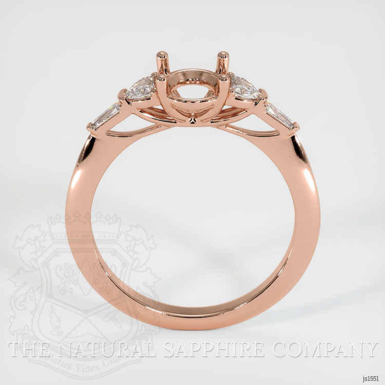 14K Rose Gold Accent Stones Ring Setting