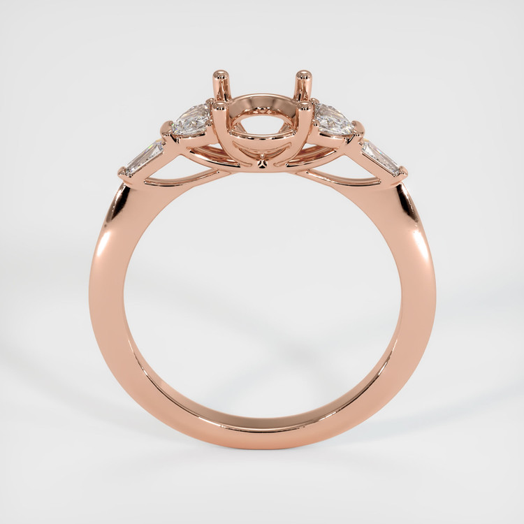 14K Rose Gold Accent Stones Ring Setting