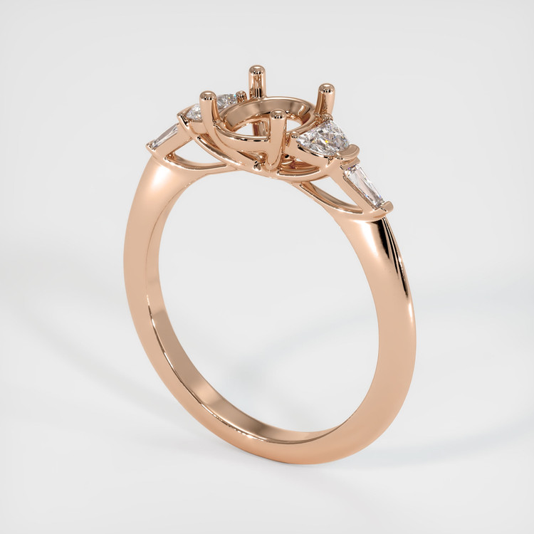 18K Rose Gold Accent Stones Ring Setting