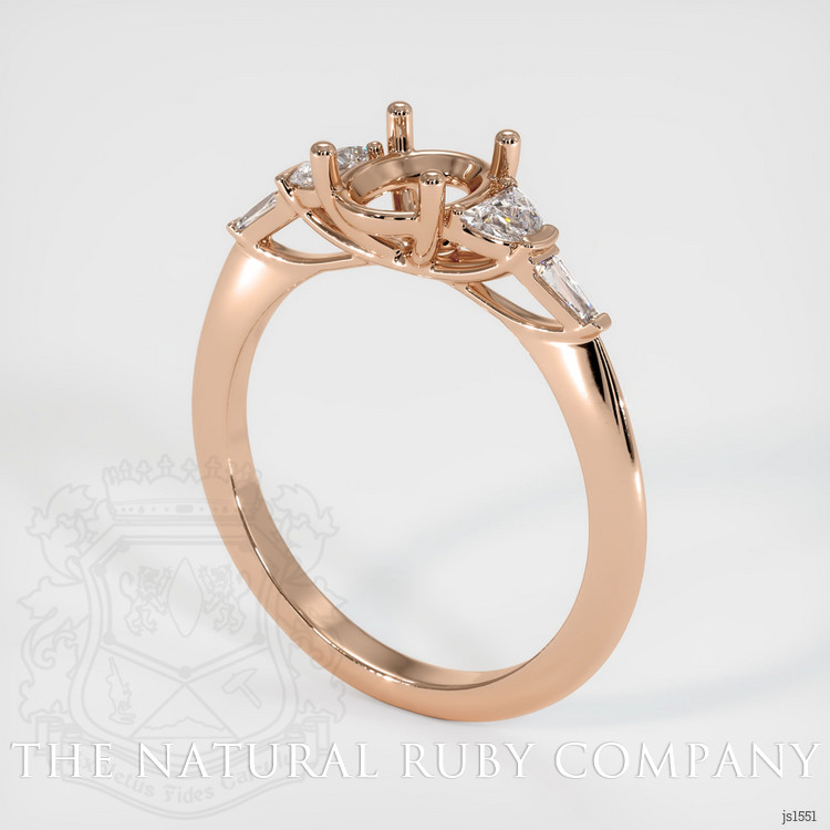 18K Rose Gold Accent Stones Ring Setting