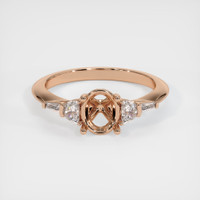 18K Rose Gold Accent Stones Ring Setting Image