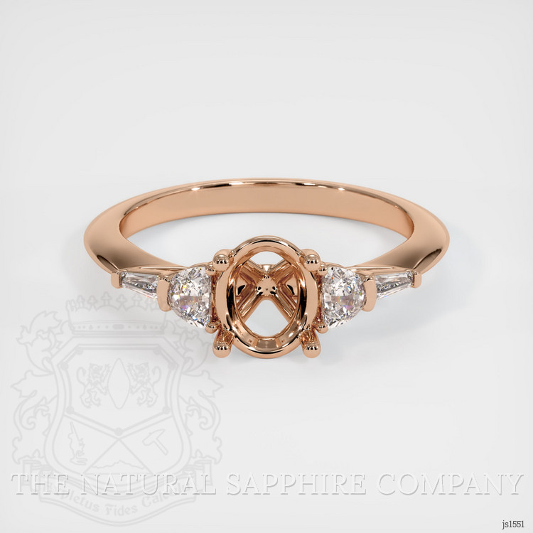 18K Rose Gold Accent Stones Ring Setting