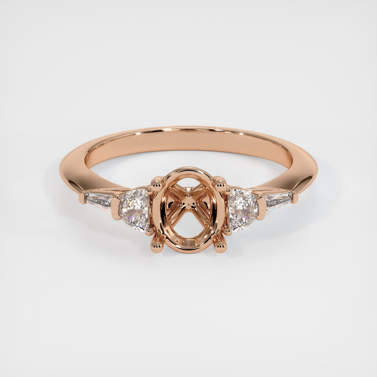 18K Rose Gold Accent Stones Ring Setting