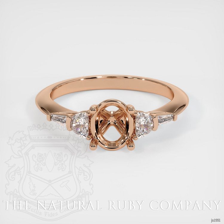 18K Rose Gold Accent Stones Ring Setting
