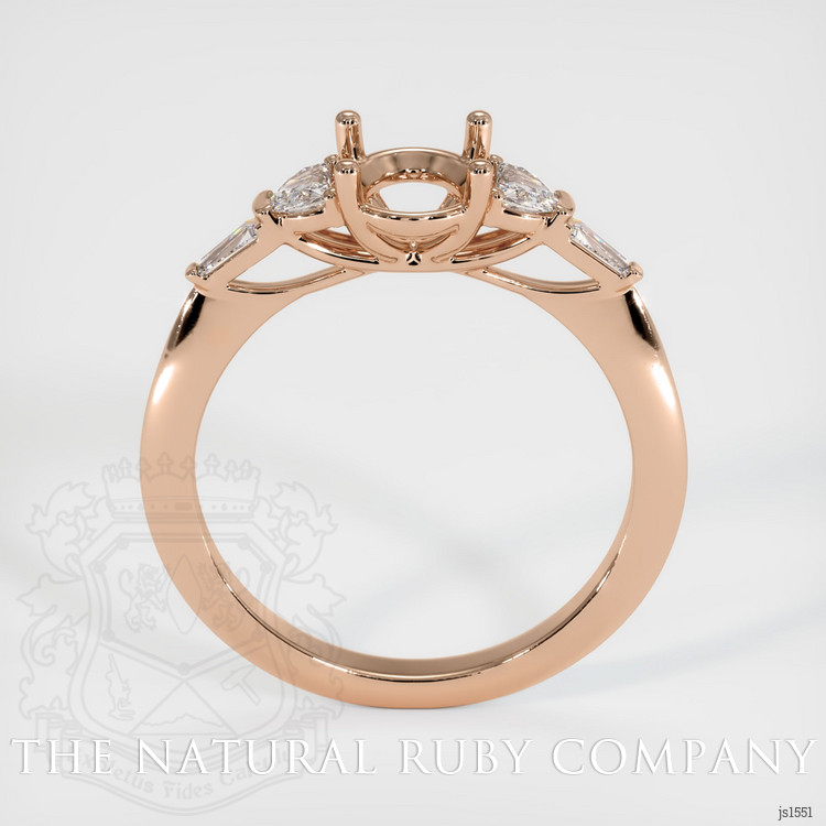 18K Rose Gold Accent Stones Ring Setting