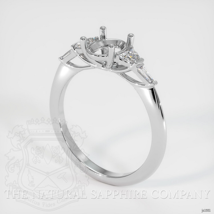 Accent Stones Ruby Ring 0.36 Ct., 14K White Gold