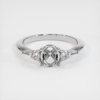 14K White Gold Accent Stones Ring Setting Image
