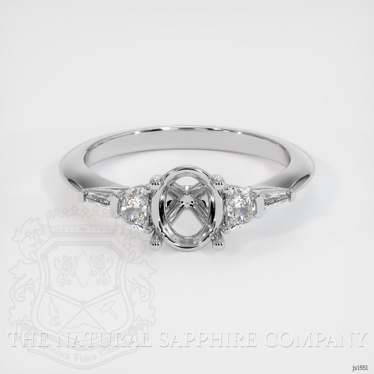 14K White Gold Accent Stones Ring Setting