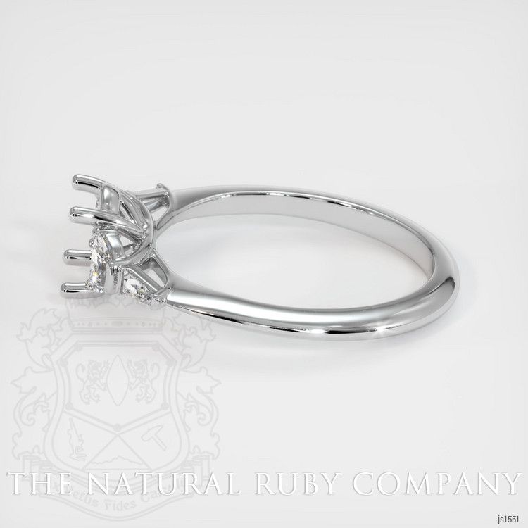 14K White Gold Accent Stones Ring Setting