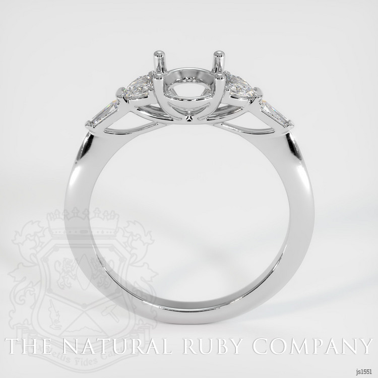 14K White Gold Accent Stones Ring Setting