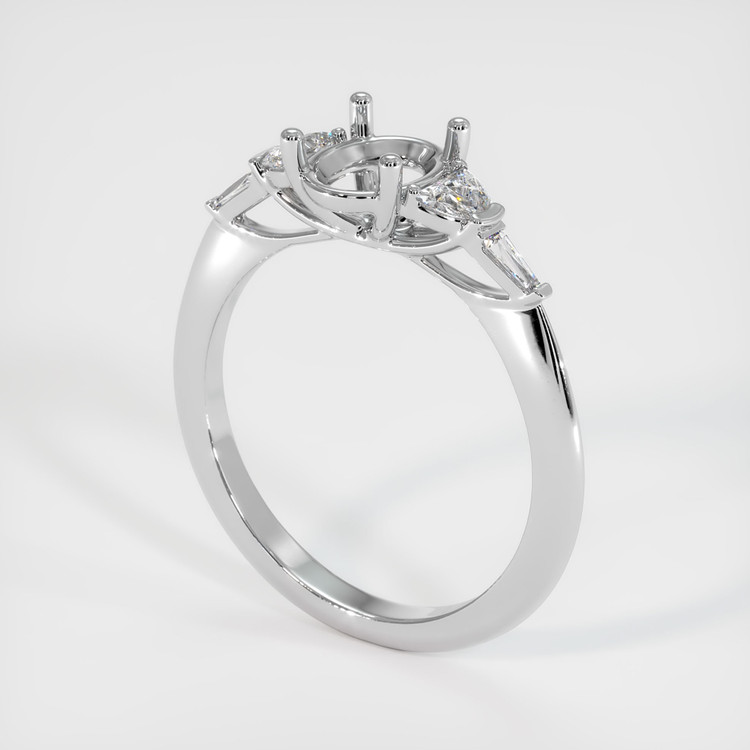 18K White Gold Accent Stones Ring Setting