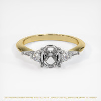 14K White & Yellow Accent Stones Ring Setting Image