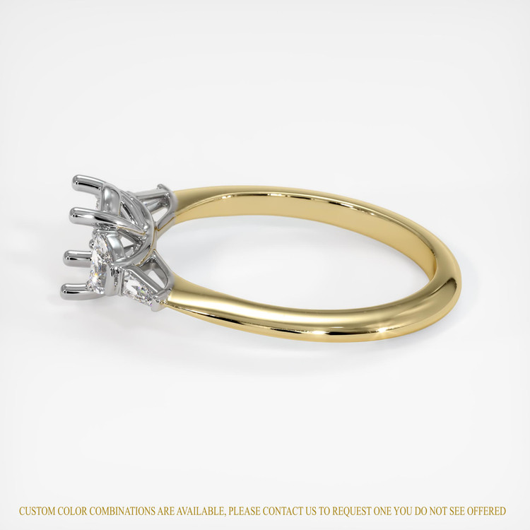 14K White & Yellow Accent Stones Ring Setting