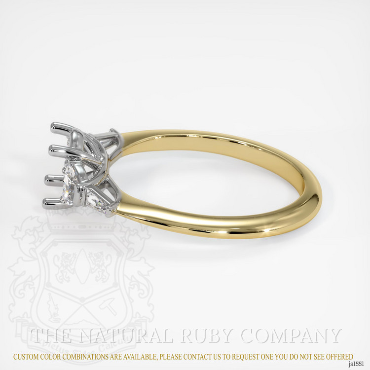 14K White & Yellow Accent Stones Ring Setting