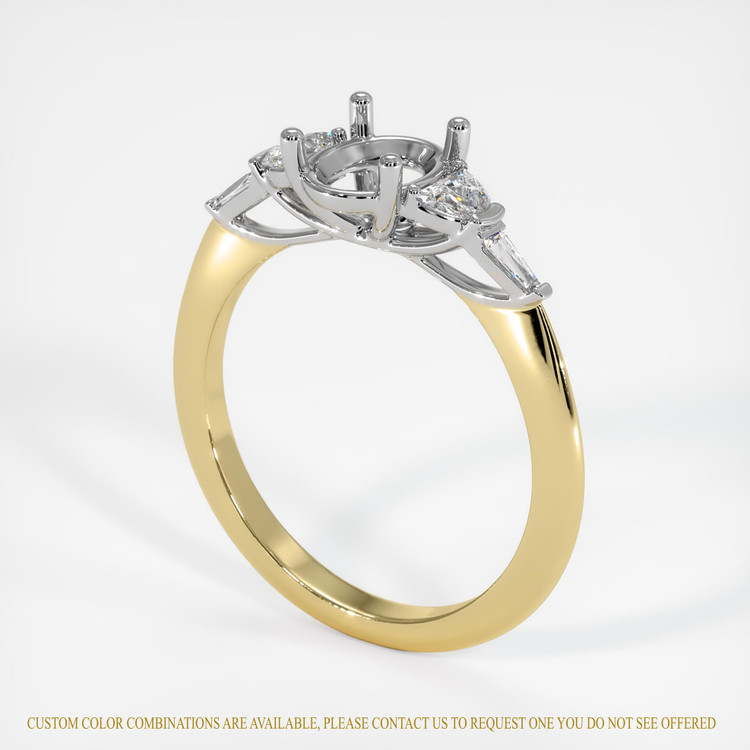 Accent Stones Zircon Ring 4.81 Ct., 18K White & Yellow