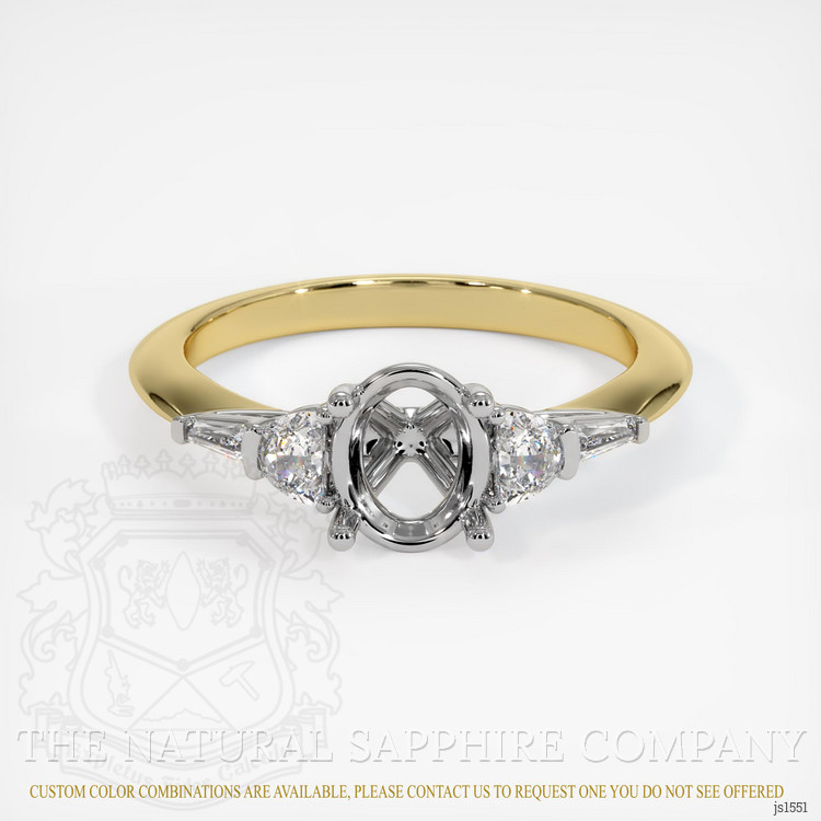 18K White & Yellow Accent Stones Ring Setting