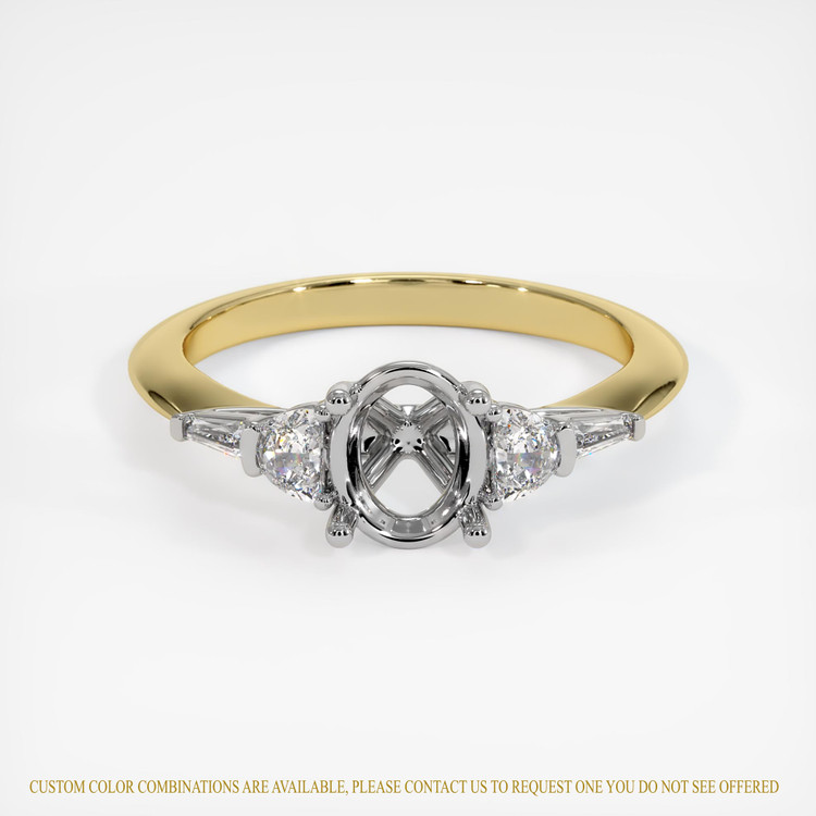 18K White & Yellow Accent Stones Ring Setting