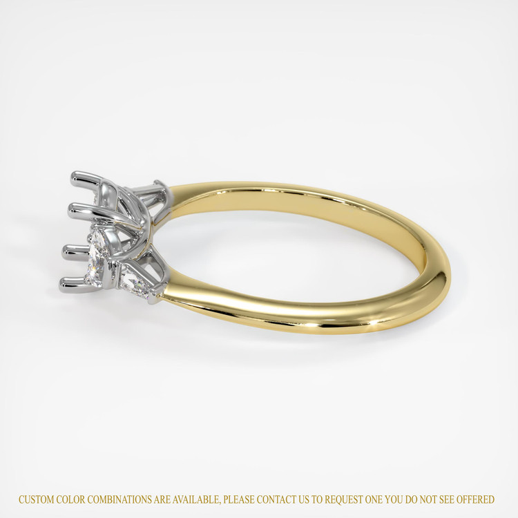 18K White & Yellow Accent Stones Ring Setting