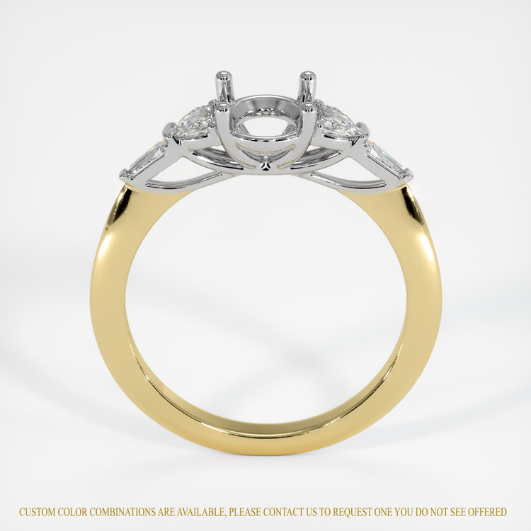 18K White & Yellow Accent Stones Ring Setting