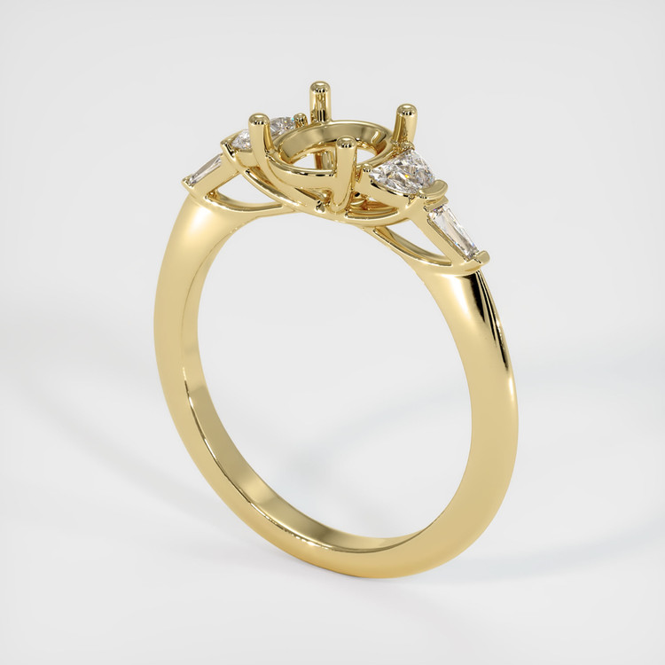 14K Yellow Gold Accent Stones Ring Setting