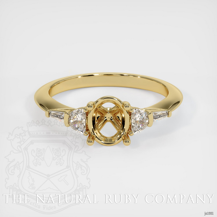 14K Yellow Gold Accent Stones Ring Setting