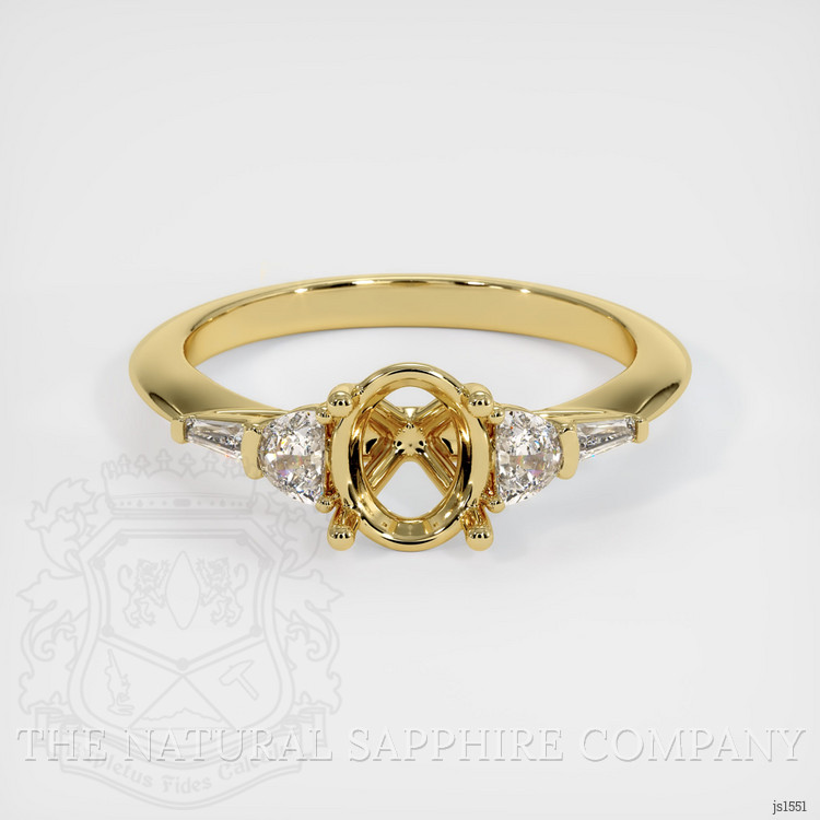 18K Yellow Gold Accent Stones Ring Setting