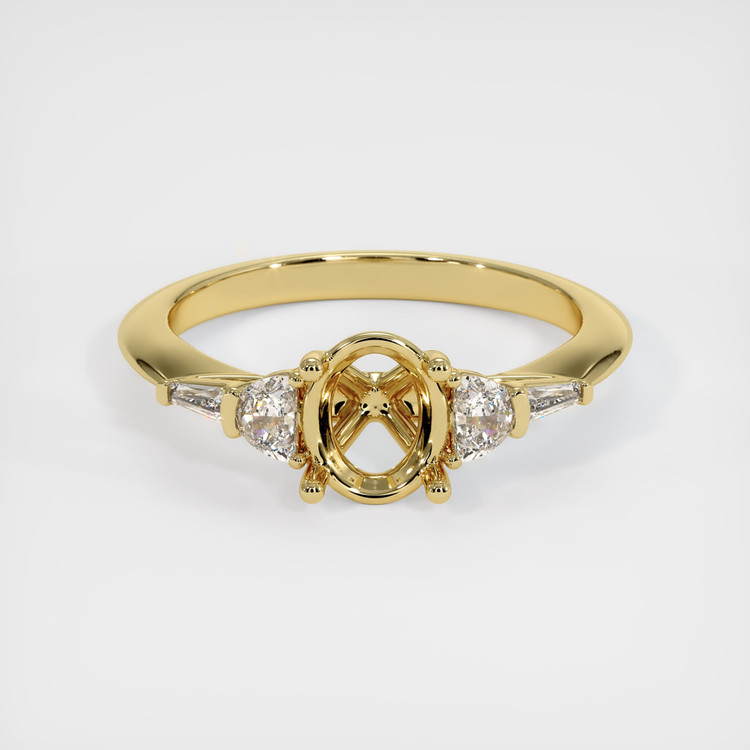 18K Yellow Gold Accent Stones Ring Setting