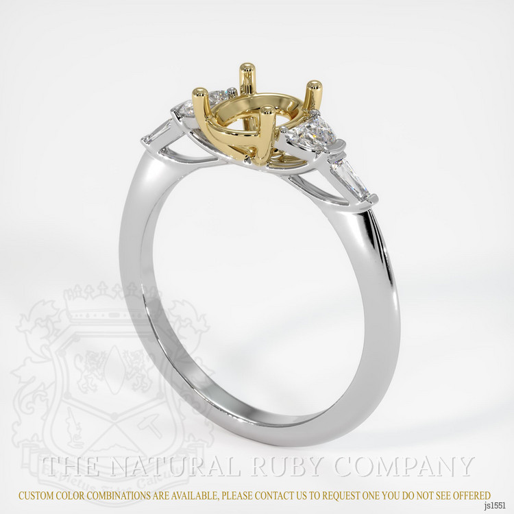 14K Yellow & White Accent Stones Ring Setting