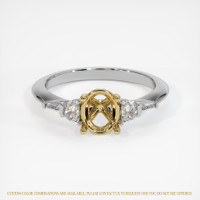 14K Yellow & White Accent Stones Ring Setting Image