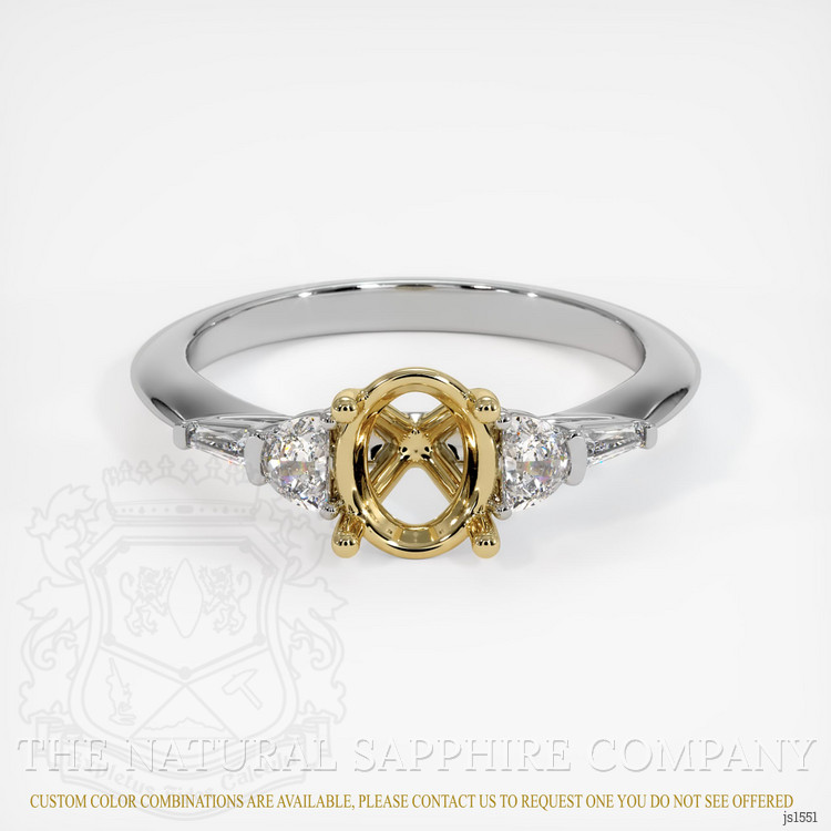 14K Yellow & White Accent Stones Ring Setting