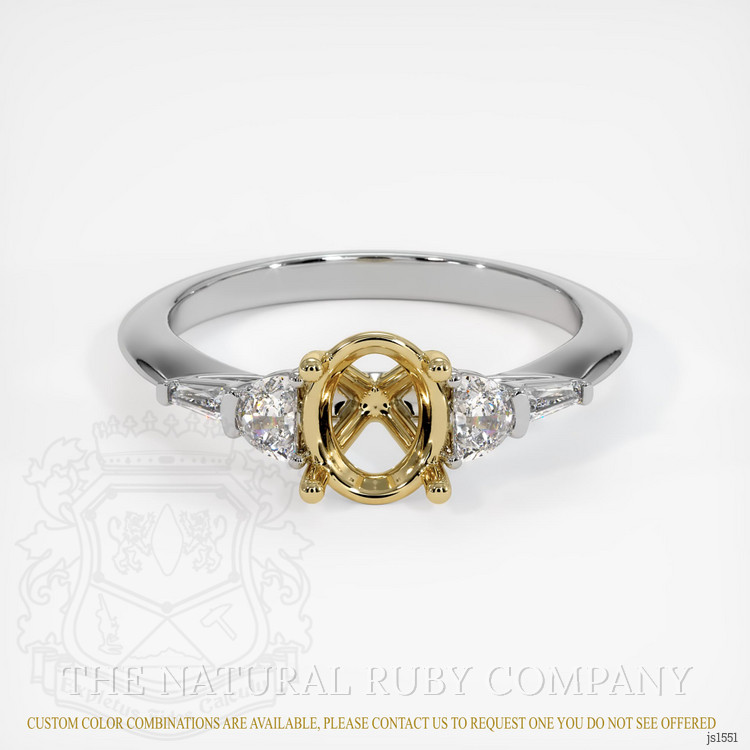 14K Yellow & White Accent Stones Ring Setting