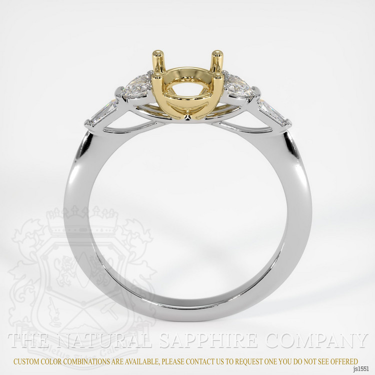 14K Yellow & White Accent Stones Ring Setting