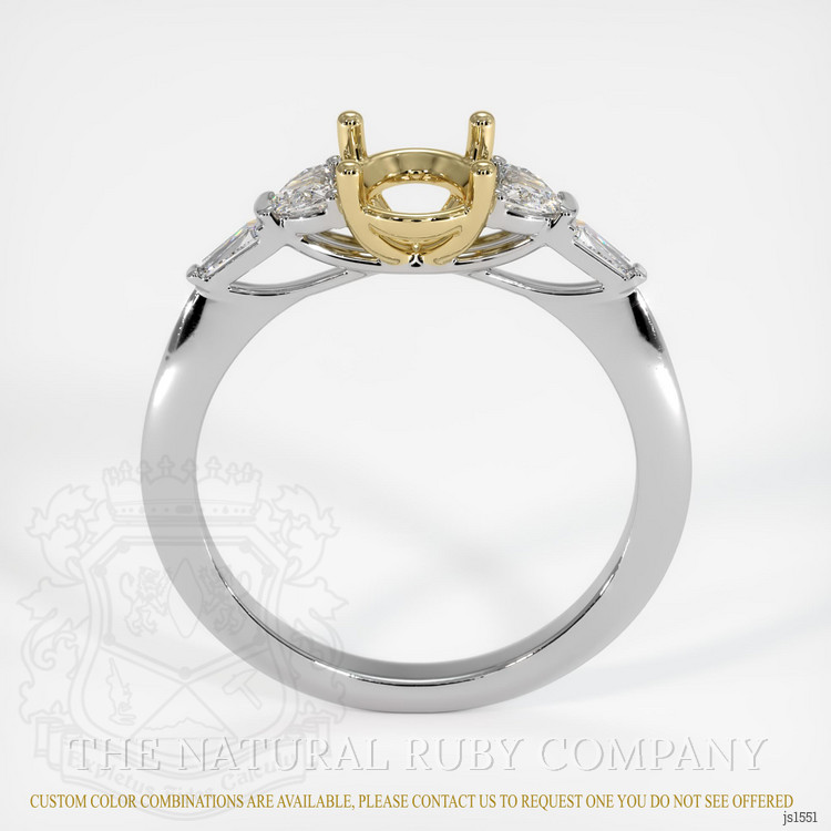 14K Yellow & White Accent Stones Ring Setting