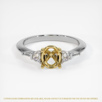 18K Yellow & White Accent Stones Ring Setting Image