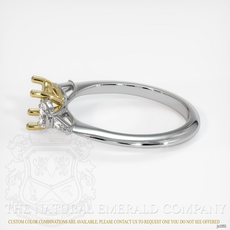 18K Yellow & White Accent Stones Ring Setting