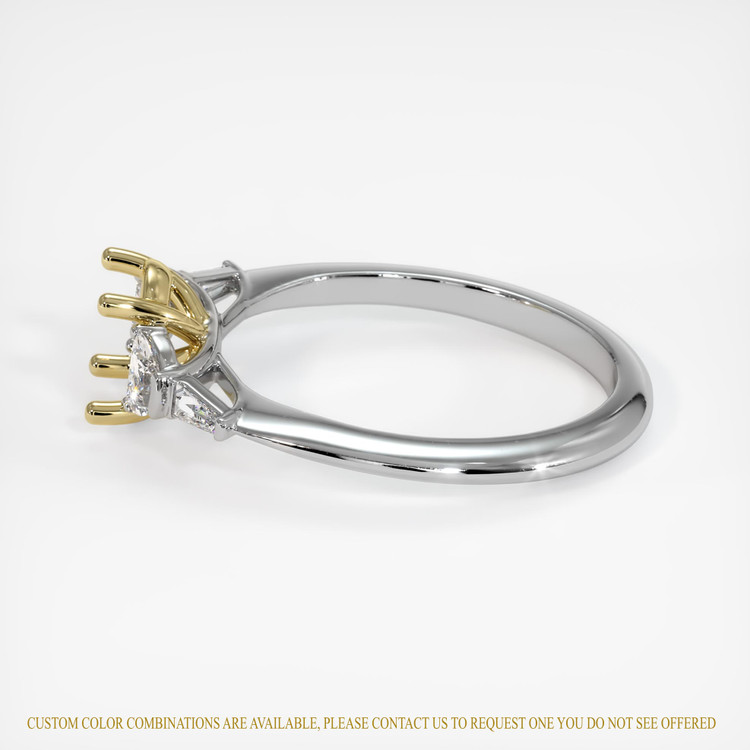 18K Yellow & White Accent Stones Ring Setting