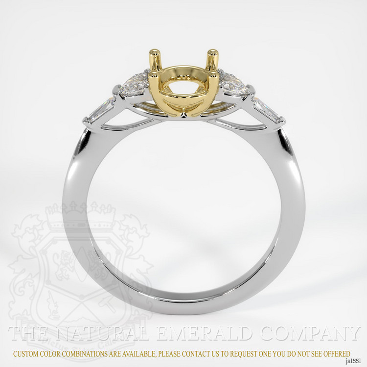 18K Yellow & White Accent Stones Ring Setting