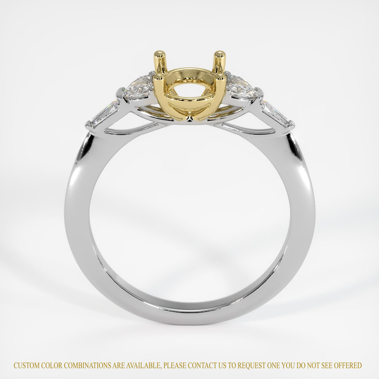 18K Yellow & White Accent Stones Ring Setting