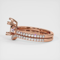 14K Rose Gold Three Stone Ring Setting Image