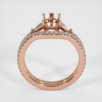 14K Rose Gold Three Stone Ring Setting Image