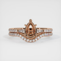 18K Rose Gold Three Stone Ring Setting Image