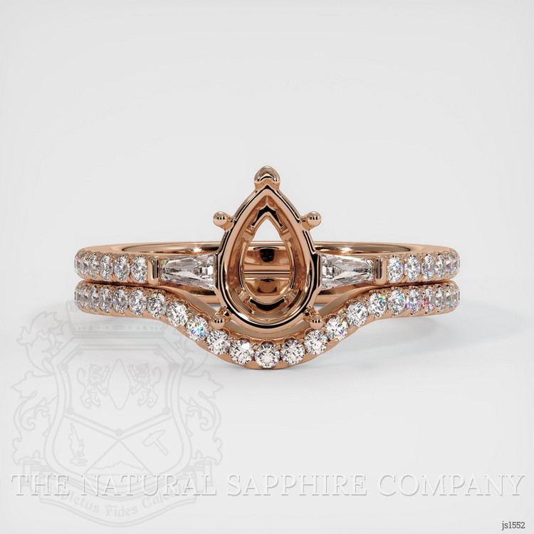 18K Rose Gold Three Stone Ring Setting