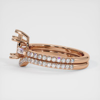 18K Rose Gold Three Stone Ring Setting Image