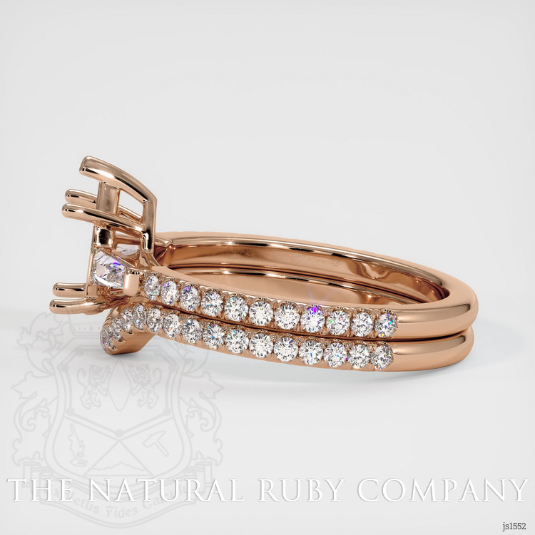 18K Rose Gold Three Stone Ring Setting
